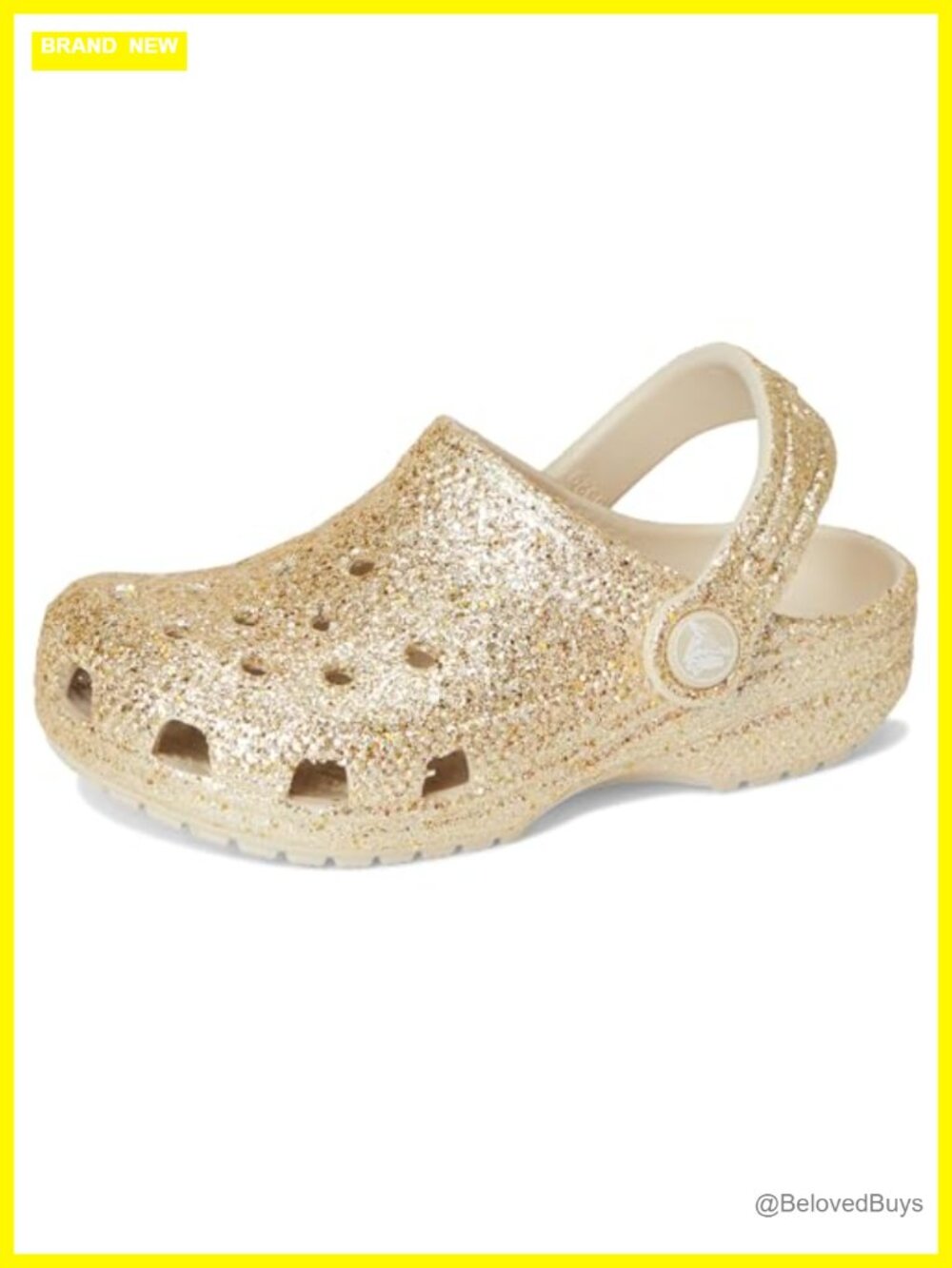 Kids Glitter Clogs with Pivoting Heel Straps, Croslite Foam, Jibbitz